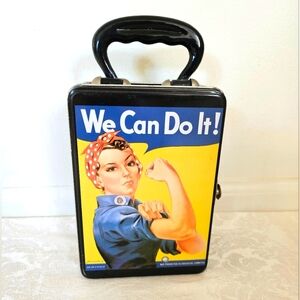 Vintage 1999 Wartime Rosie the Riveter Iconic Metal Lunchbox